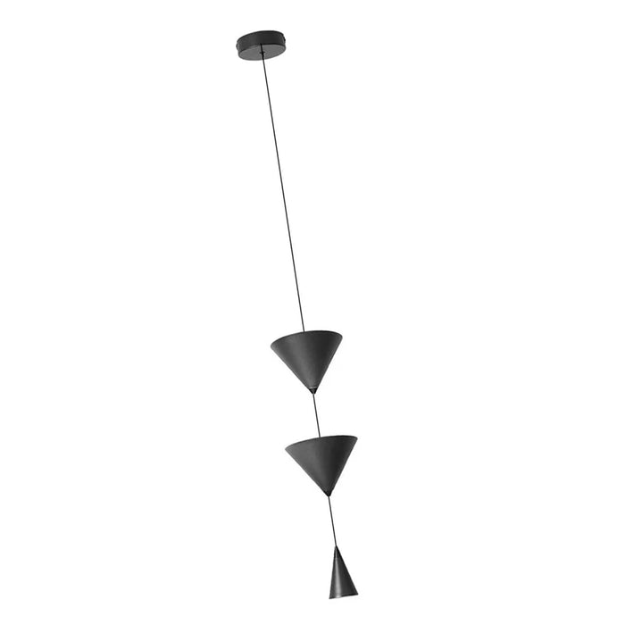 Conical Hanging Light Bedside Sofa Unique Living Room Dining Room Hanging Lamp, Warm Light - Black - 2