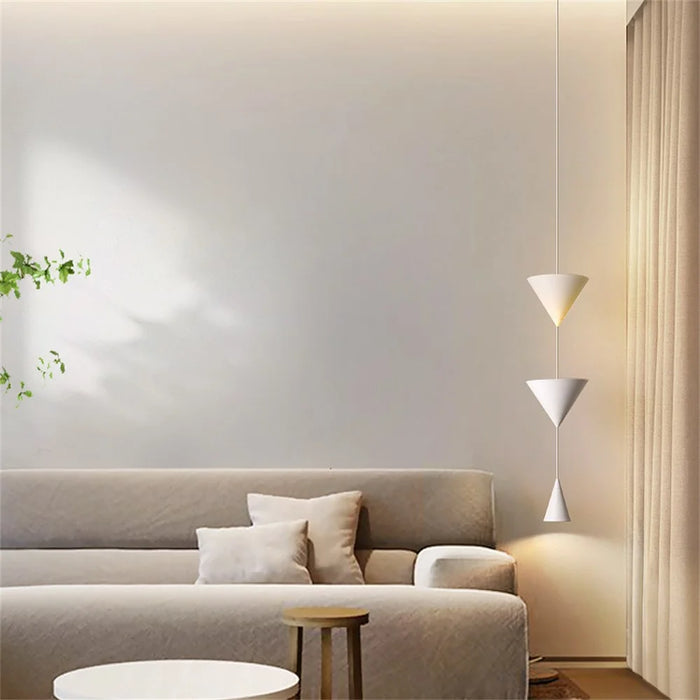 Conical Hanging Light Bedside Sofa Unique Living Room Dining Room Hanging Lamp, Warm Light - Black - 4