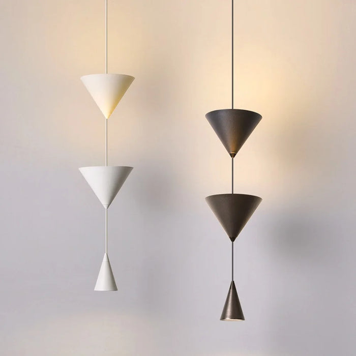 Conical Hanging Light Bedside Sofa Unique Living Room Dining Room Hanging Lamp, Warm Light - Black - 6