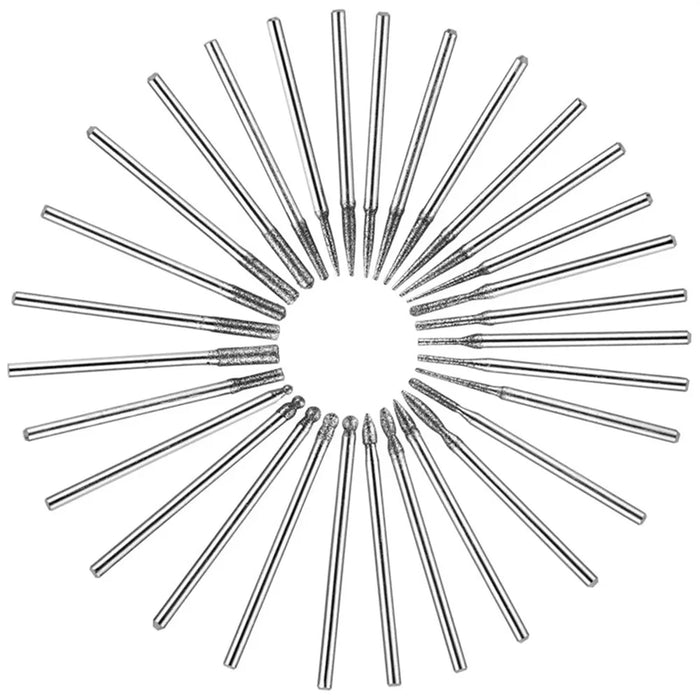 30Pcs Nail Art Manicure Drill Bits with 2.35mm Shank Electric Manicure Grinding Head Tool - 1