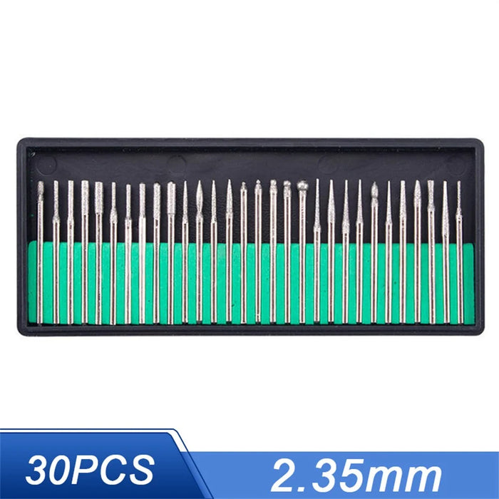 30Pcs Nail Art Manicure Drill Bits with 2.35mm Shank Electric Manicure Grinding Head Tool - 2
