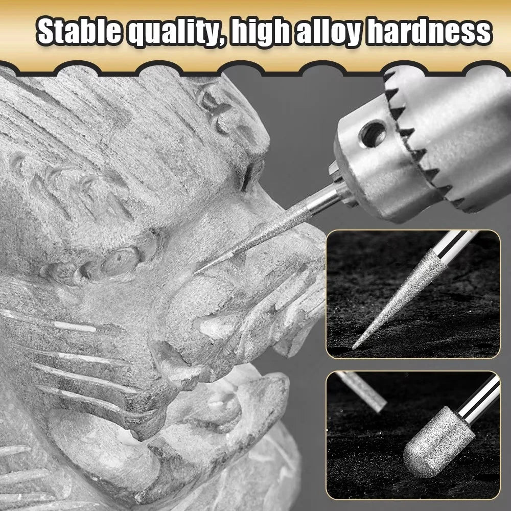 30Pcs Nail Art Manicure Drill Bits with 3.0mm Shank Electric Manicure Grinding Head Tool - 7