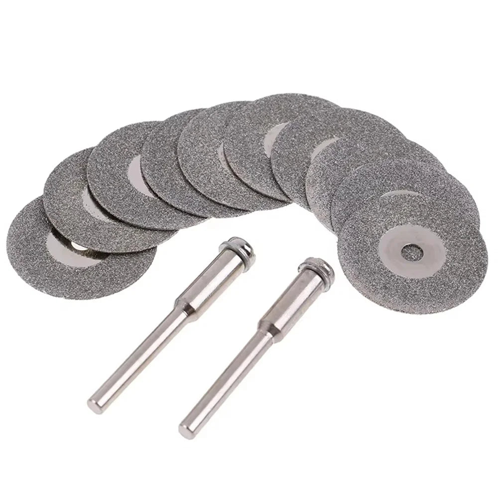 10Pcs 20mm Diamond Cutting Grinding Discs Electric Grinder Saw Blades with 2 Mandrels - 1