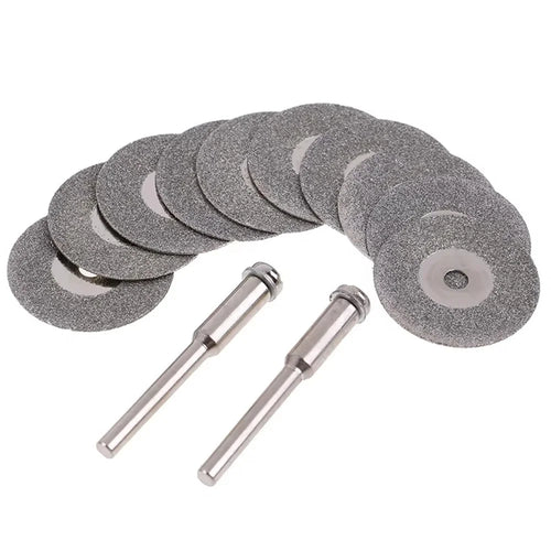 10Pcs 25mm Diamond Cutting Grinding Discs Electric Grinder Saw Blades with 2 Mandrels - 1