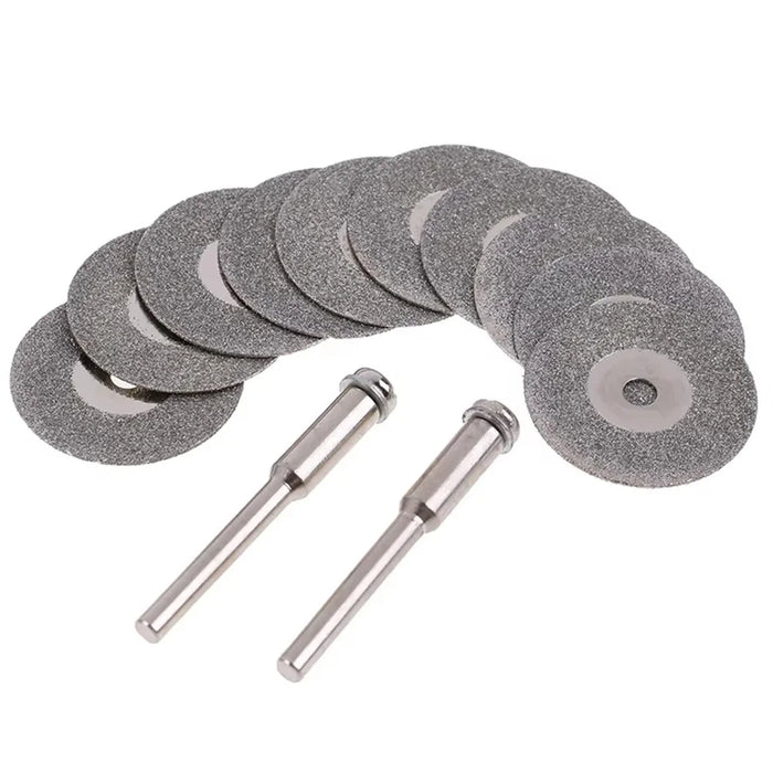 10Pcs 30mm Diamond Cutting Grinding Discs Electric Grinder Saw Blades with 2 Mandrels - 1