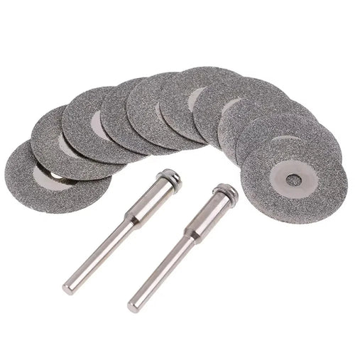 10Pcs 40mm Diamond Cutting Grinding Discs Electric Grinder Saw Blades with 2 Mandrels - 1