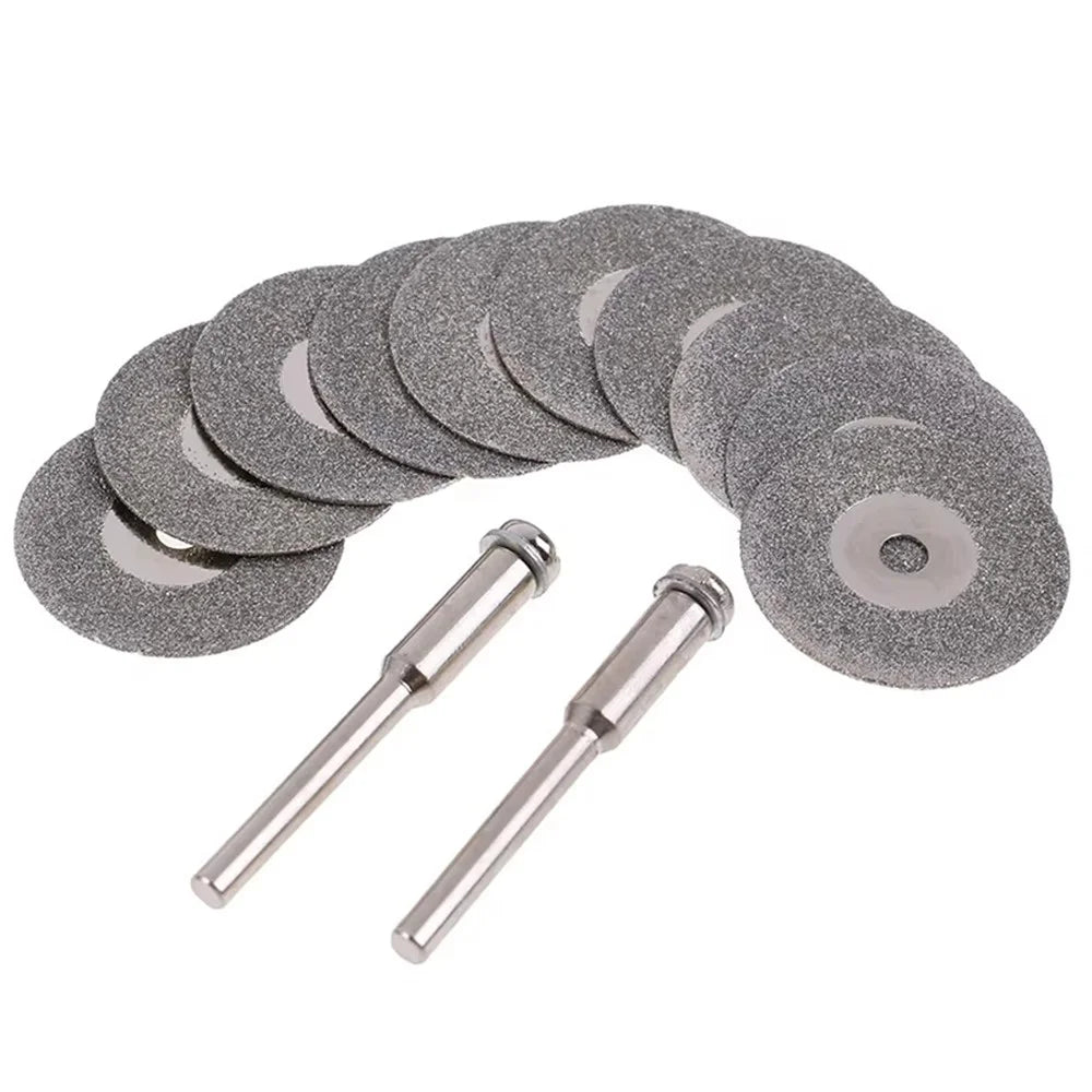 10Pcs 40mm Diamond Cutting Grinding Discs Electric Grinder Saw Blades with 2 Mandrels - 1