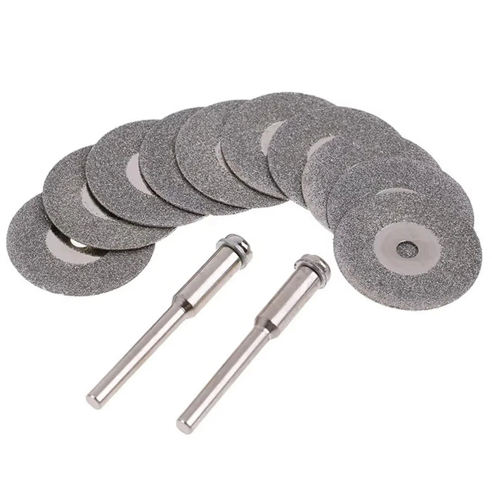 10Pcs 40mm Diamond Cutting Grinding Discs Electric Grinder Saw Blades with 2 Mandrels - 1