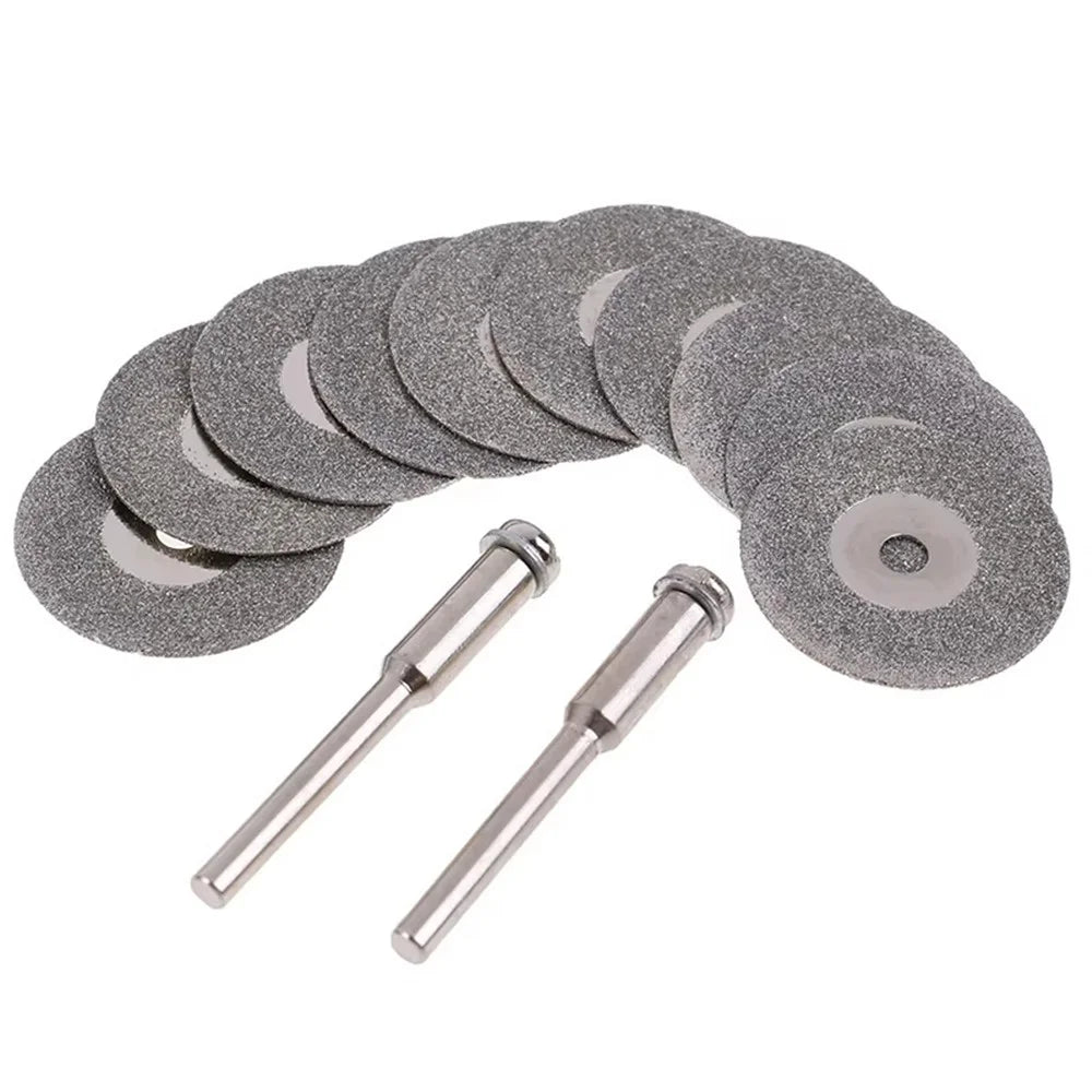 10Pcs 50mm Diamond Cutting Grinding Discs Electric Grinder Saw Blades with 2 Mandrels - 1