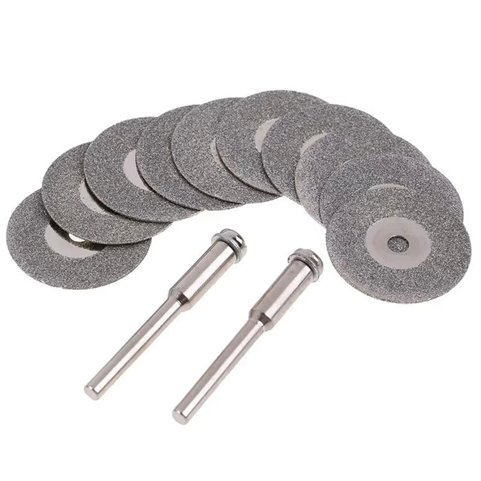 10Pcs 50mm Diamond Cutting Grinding Discs Electric Grinder Saw Blades with 2 Mandrels - 1