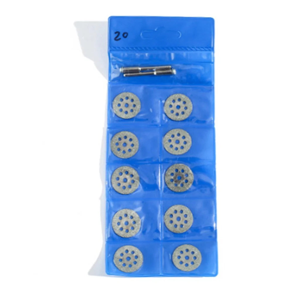 10Pcs 20mm Multi Holes Diamond Cutting Discs Electric Grinder Grinding Wheels with 2 Mandrels - 4
