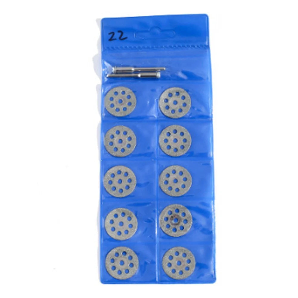 10Pcs 22mm Multi Holes Diamond Cutting Discs Electric Grinder Grinding Wheels with 2 Mandrels - 4