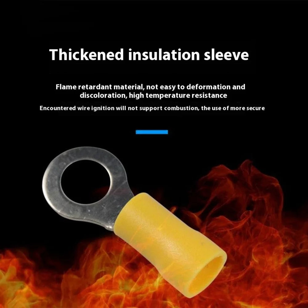 102Pcs Pre-Insulated Ring Terminals Assorted Kit Cold Press Electrical Wire Crimp Connectors - 4