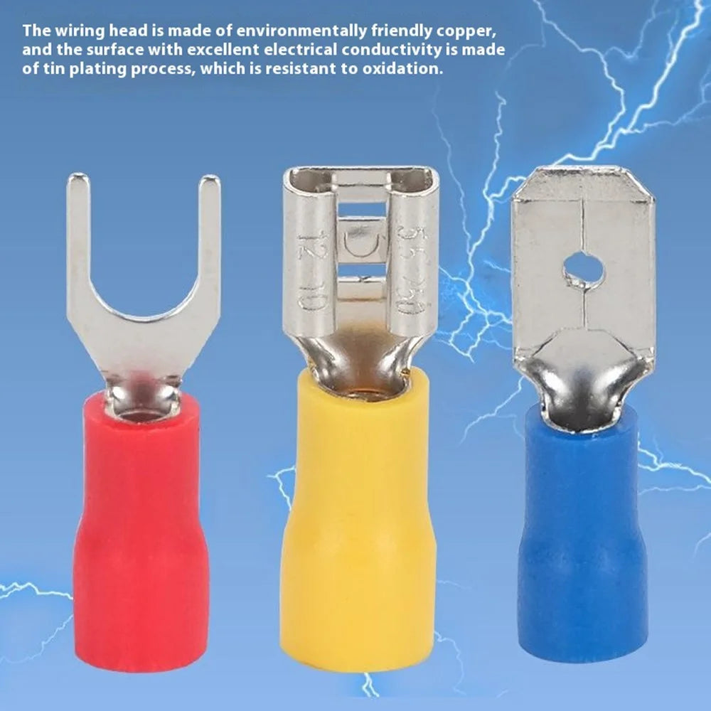 280Pcs Insulated Ring Terminals Assorted Kit Cold Press Electrical Wire Crimp Connectors - 5