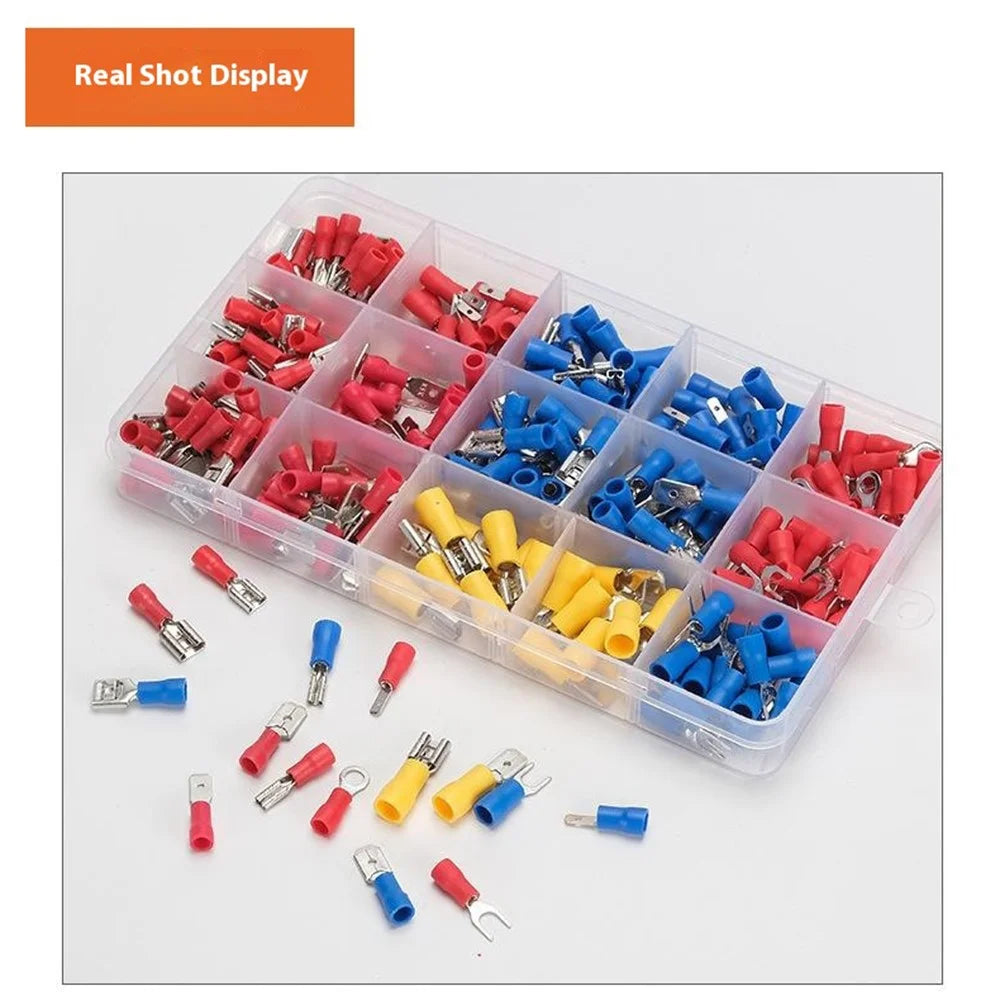 280Pcs Insulated Ring Terminals Assorted Kit Cold Press Electrical Wire Crimp Connectors - 7