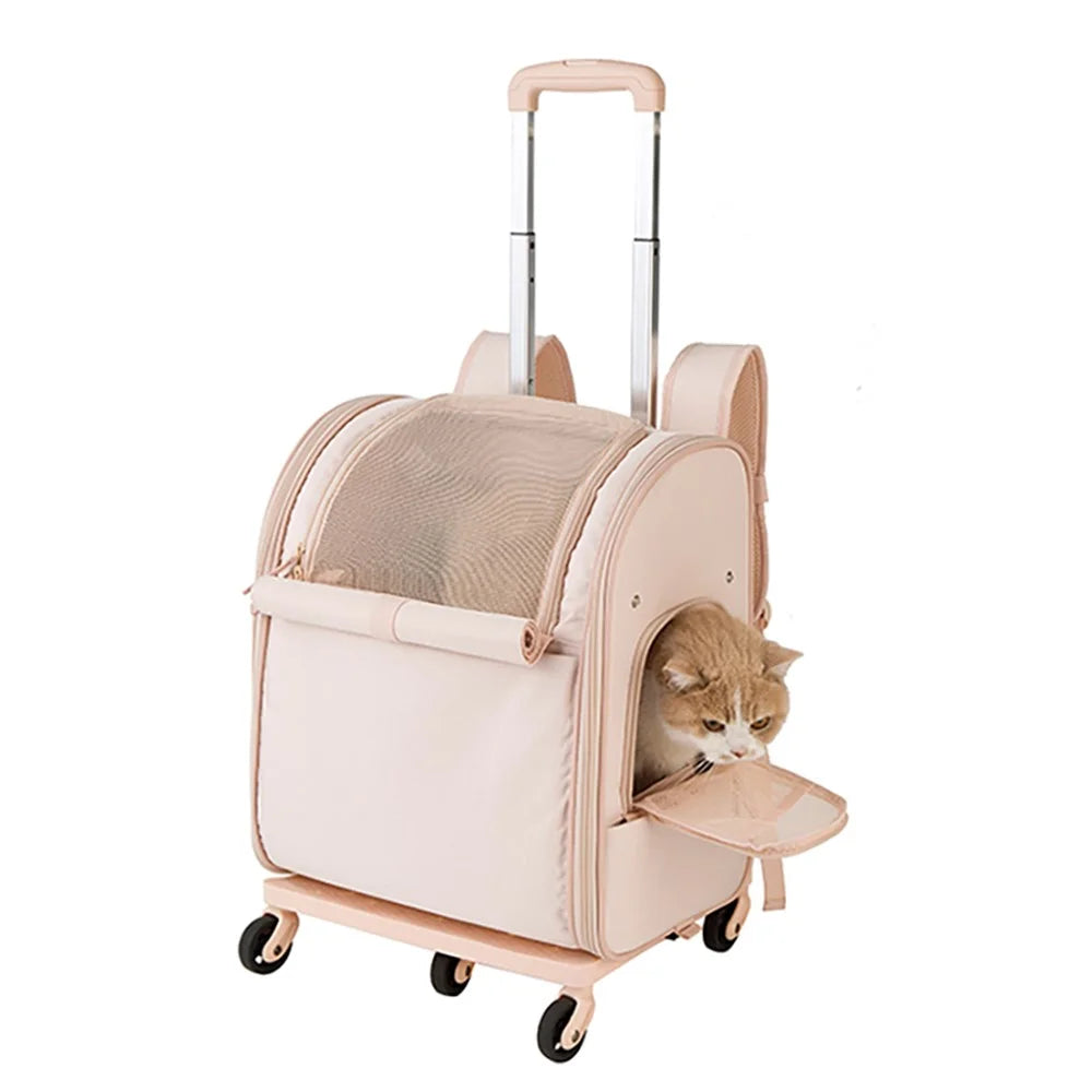 LDLC QS-090 Portable Foldable Environmental-friendly Lightweight Trolley Pet Gift Bag - Pink - 1