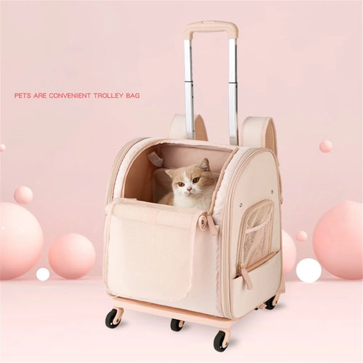 LDLC QS-090 Portable Foldable Environmental-friendly Lightweight Trolley Pet Gift Bag - Pink - 2