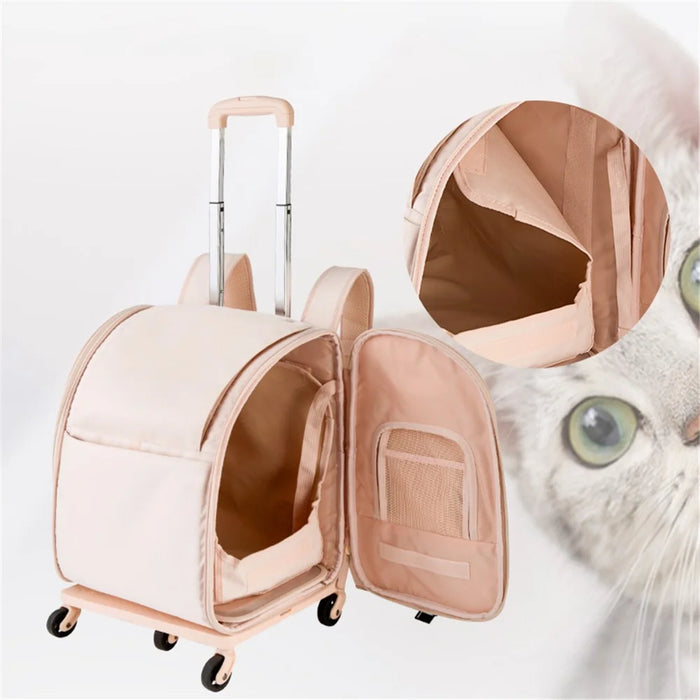 LDLC QS-090 Portable Foldable Environmental-friendly Lightweight Trolley Pet Gift Bag - Pink - 4