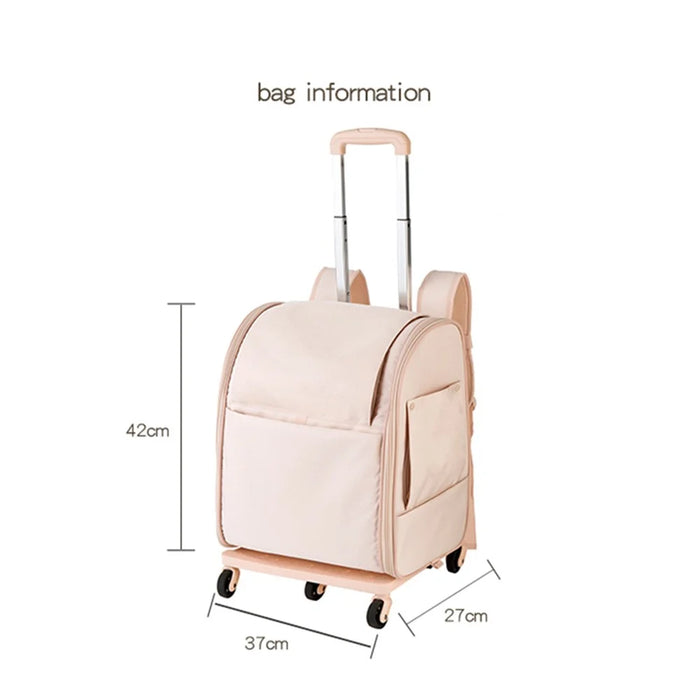 LDLC QS-090 Portable Foldable Environmental-friendly Lightweight Trolley Pet Gift Bag - Pink - 5