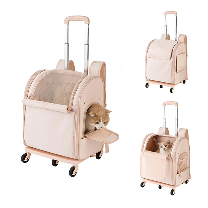 LDLC QS-090 Portable Foldable Environmental-friendly Lightweight Trolley Pet Gift Bag - Pink - 6