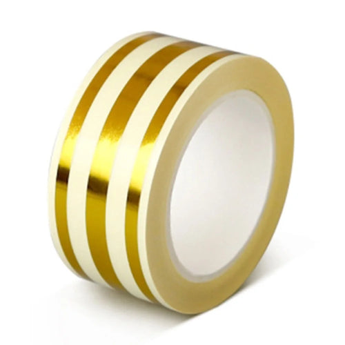 2.5cm PVC Gold Foil Floor Tile Tape Strip Wall Gap Seam Self Adhesive Decorative Sticker , Length 5m - 1