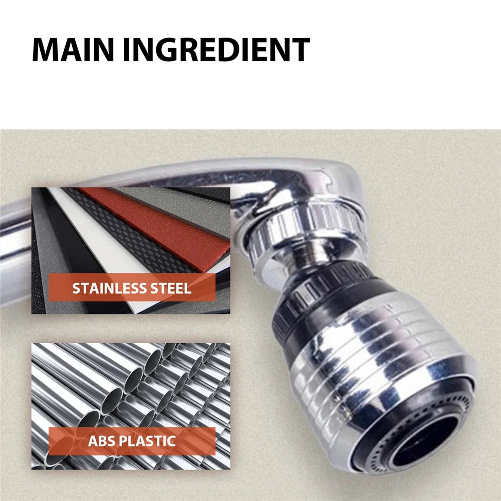 JUE-FISH JUB06-A043-1-BU1 360 Degree Rotatable Water Tap 2 Modes Kitchen Faucet Aerator - 5