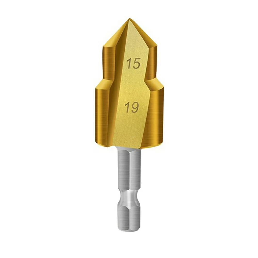3 Flute 20mm HSS Hex Shank PPR Pipe Reamer Drill Bit Step Drill Hole Opener for Water Pipe Expansion - 1