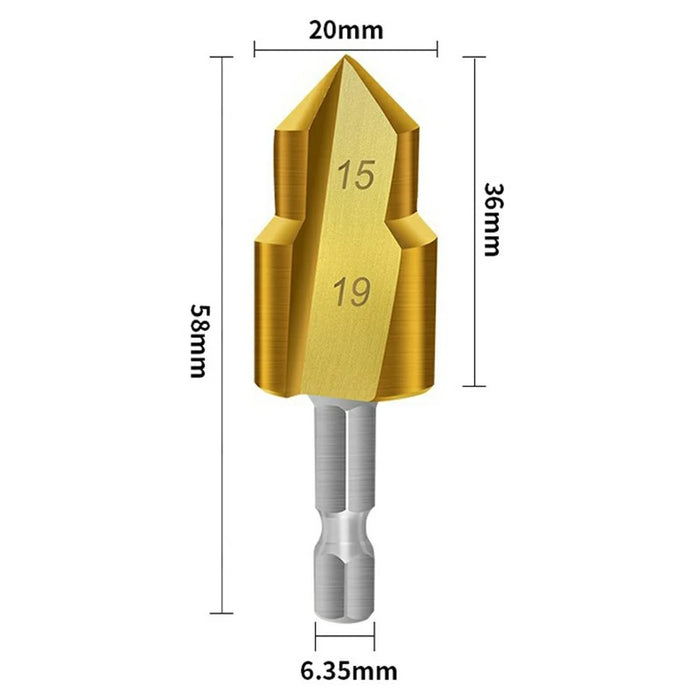 3 Flute 20mm HSS Hex Shank PPR Pipe Reamer Drill Bit Step Drill Hole Opener for Water Pipe Expansion - 4