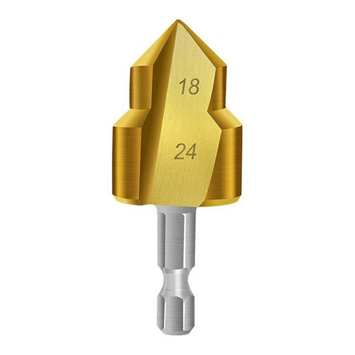 3 Flute 25mm HSS Hex Shank PPR Pipe Reamer Drill Bit Step Drill Hole Opener for Water Pipe Expansion - 1