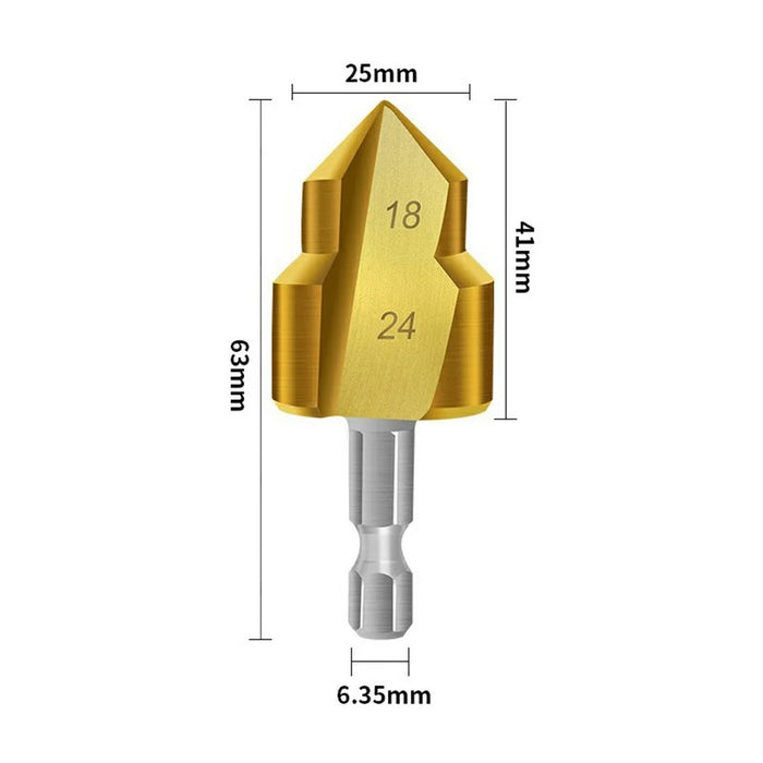 3 Flute 25mm HSS Hex Shank PPR Pipe Reamer Drill Bit Step Drill Hole Opener for Water Pipe Expansion - 4