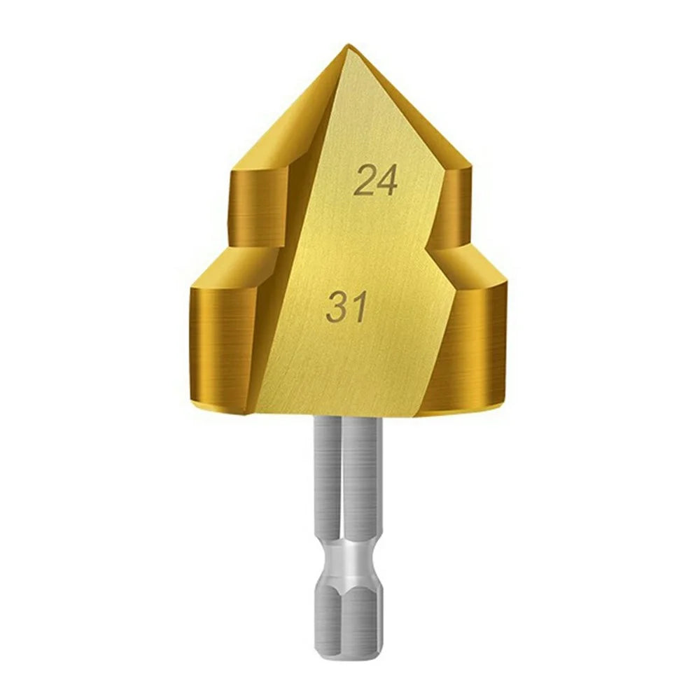 3 Flute 32mm HSS Hex Shank PPR Pipe Reamer Drill Bit Step Drill Hole Opener for Water Pipe Expansion - 1