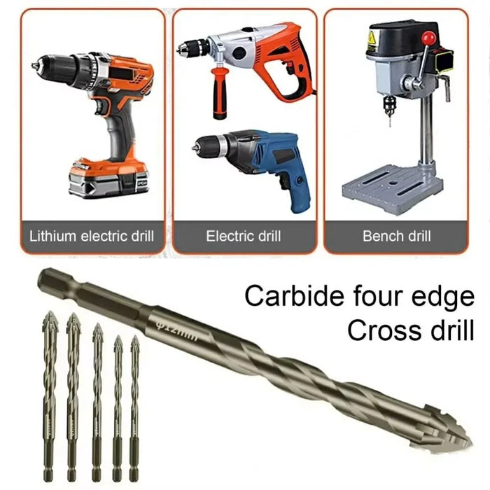 12mm Alloy Steel Four Flutes Sawtooth Eccentric Drill Bit for Glass Tile Ceramic Drilling Tool - 2
