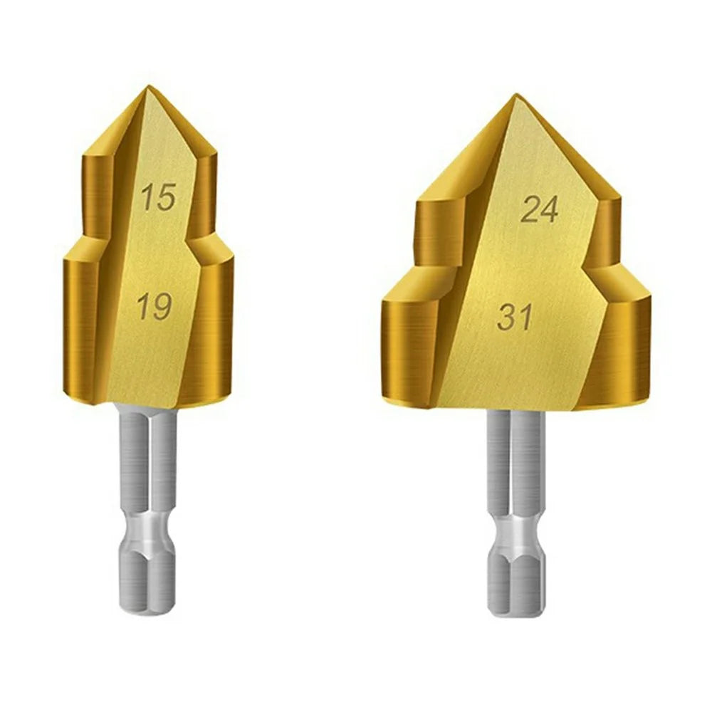 2Pcs / Set 3 Flute 20 + 32mm HSS Hex Shank PPR Pipe Reamer Drill Bit Step Drill Hole Opener for Water Pipe Expansion - 1