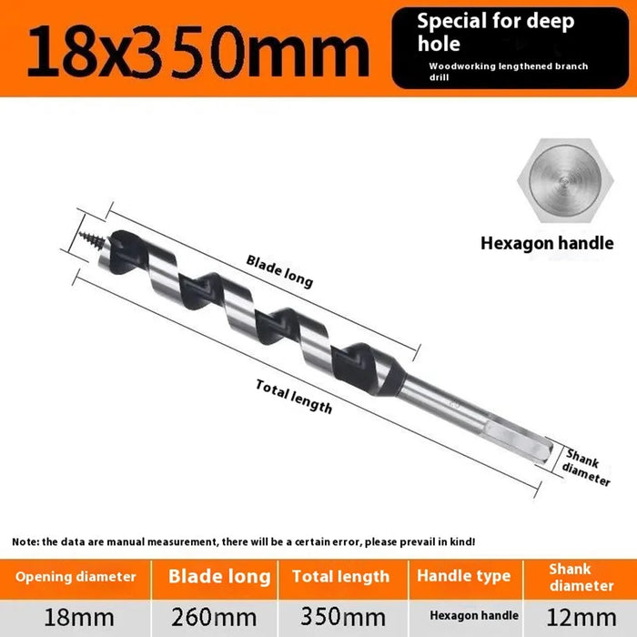 18 x 350mm Deep Hole Extended Auger Drill Bit Woodworking Hex Shank Bit for Electric Drill  /  Bench Drill - 7
