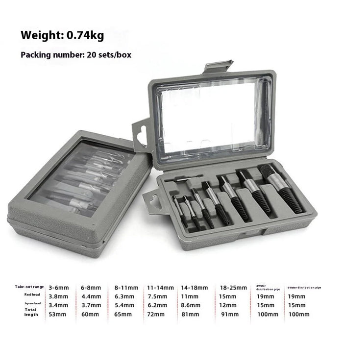 8Pcs Broken Screw Extractor Set High Carbon Steel Drill Bit Damaged Bolt Remover Tool - 5