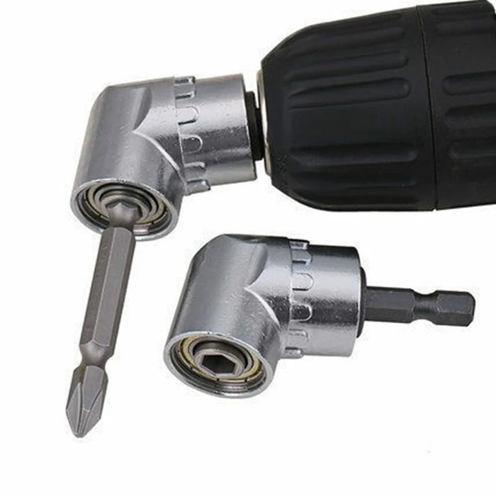 105 Degree Angled Drill Attachment Extension Power Drill Screwdriver Socket Adapter Bit Holder - 2