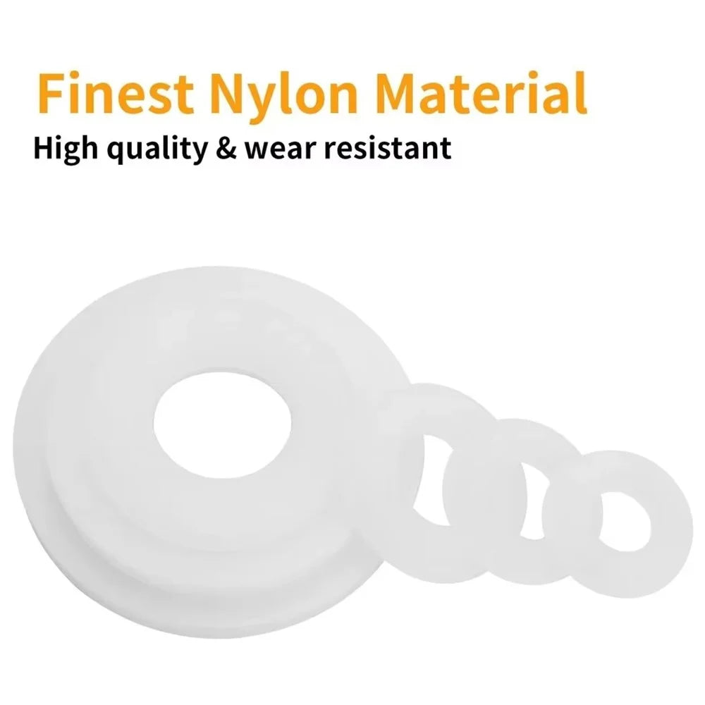 700Pcs / Set Nylon Washer M2-M12 9 Sizes Flat Gaskets Fasteners Assortment Kit - Black - 4