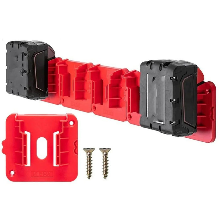 RIS-M-1 1Pc For Milwaukee M18 18V Battery Holder Shelf Wall Mount Hanger Storage Rack - 1