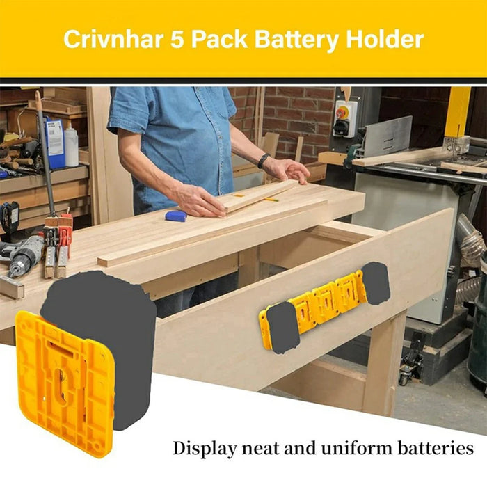 RIS-DW-1 12Pcs For Dewalt 20V / 60V DCB200 Battery Holder Wall Storage Mounts Battery Rack - 2