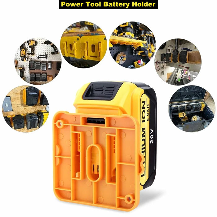 RIS-DW-1 12Pcs For Dewalt 20V / 60V DCB200 Battery Holder Wall Storage Mounts Battery Rack - 3