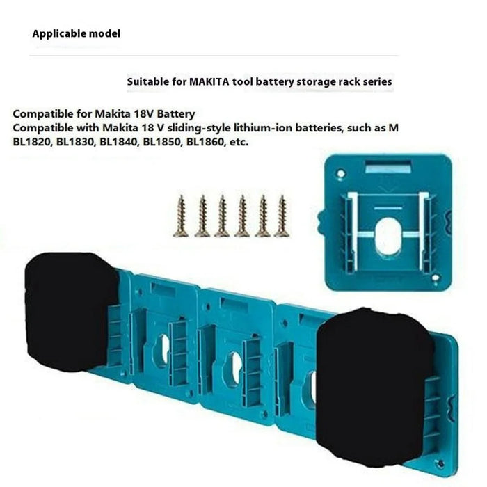 RIS-MA-1 1Pc For Makita 18V BL1815 BL1820 Battery Holder Tool Hanger Storage Rack Wall Mount - 4