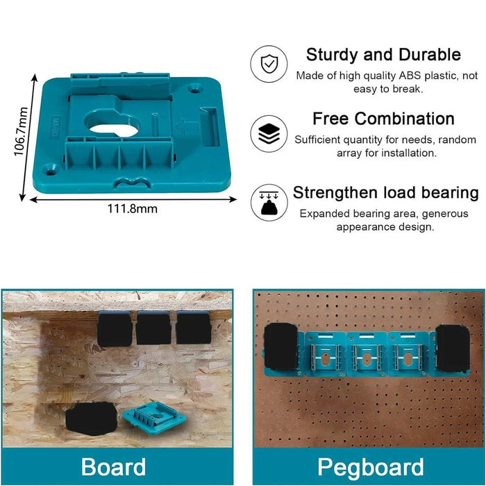 RIS-MA-1 1Pc For Makita 18V BL1815 BL1820 Battery Holder Tool Hanger Storage Rack Wall Mount - 6