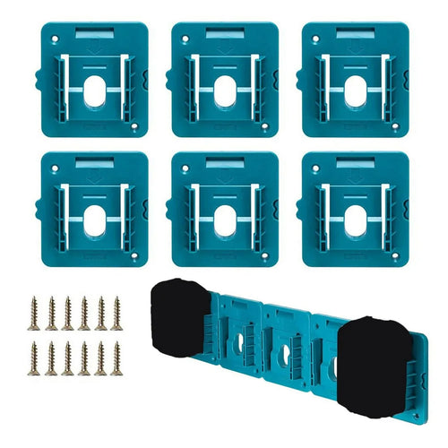 RIS-MA-1 6Pcs For Makita 18V BL1815 BL1820 Battery Holder Tool Hanger Storage Rack Wall Mount - 1