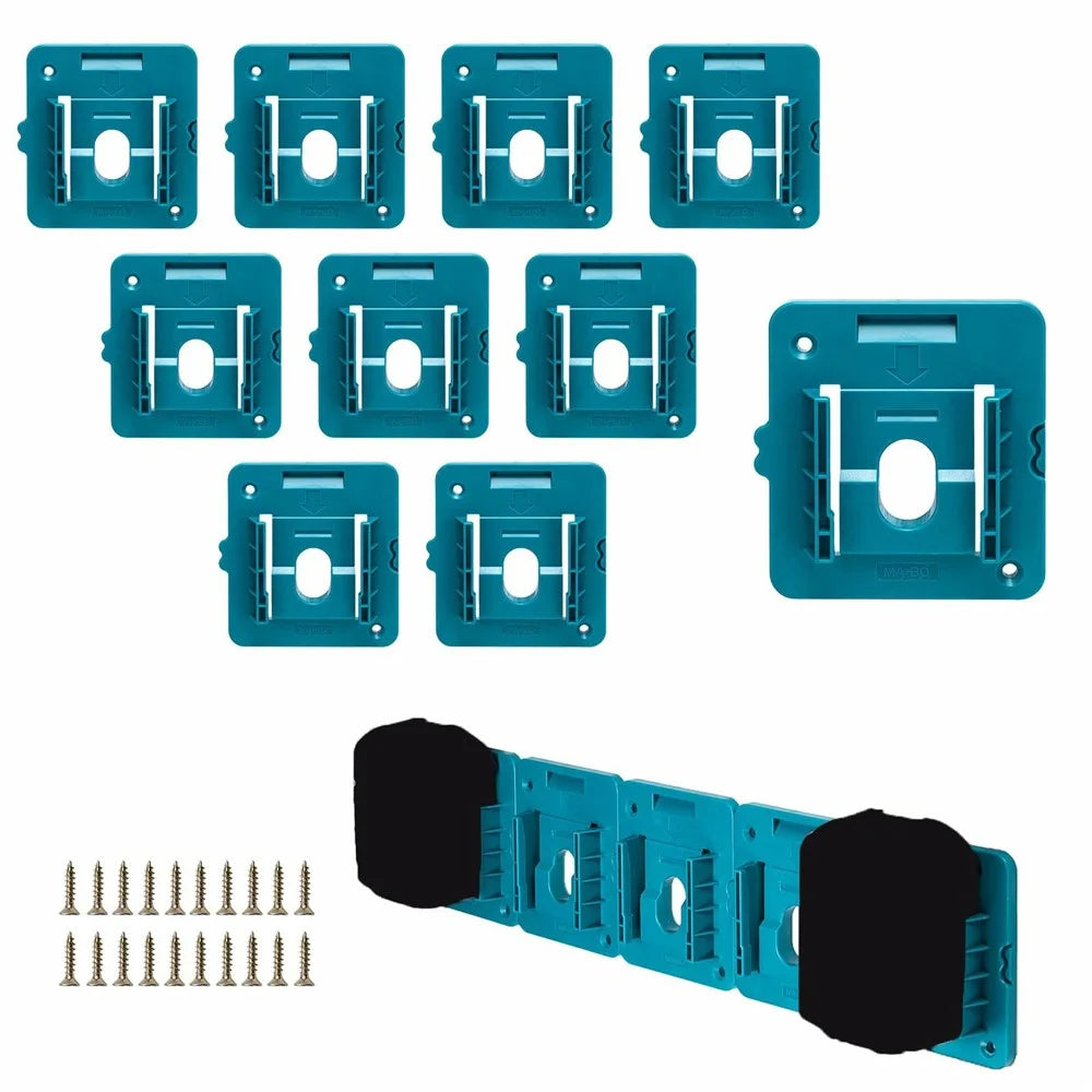 RIS-MA-1 10Pcs For Makita 18V BL1815 BL1820 Battery Holder Tool Hanger Storage Rack Wall Mount - 1