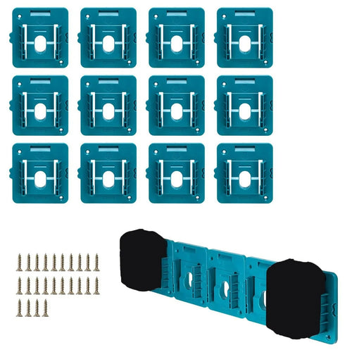 RIS-MA-1 12Pcs For Makita 18V BL1815 BL1820 Battery Holder Tool Hanger Storage Rack Wall Mount - 1