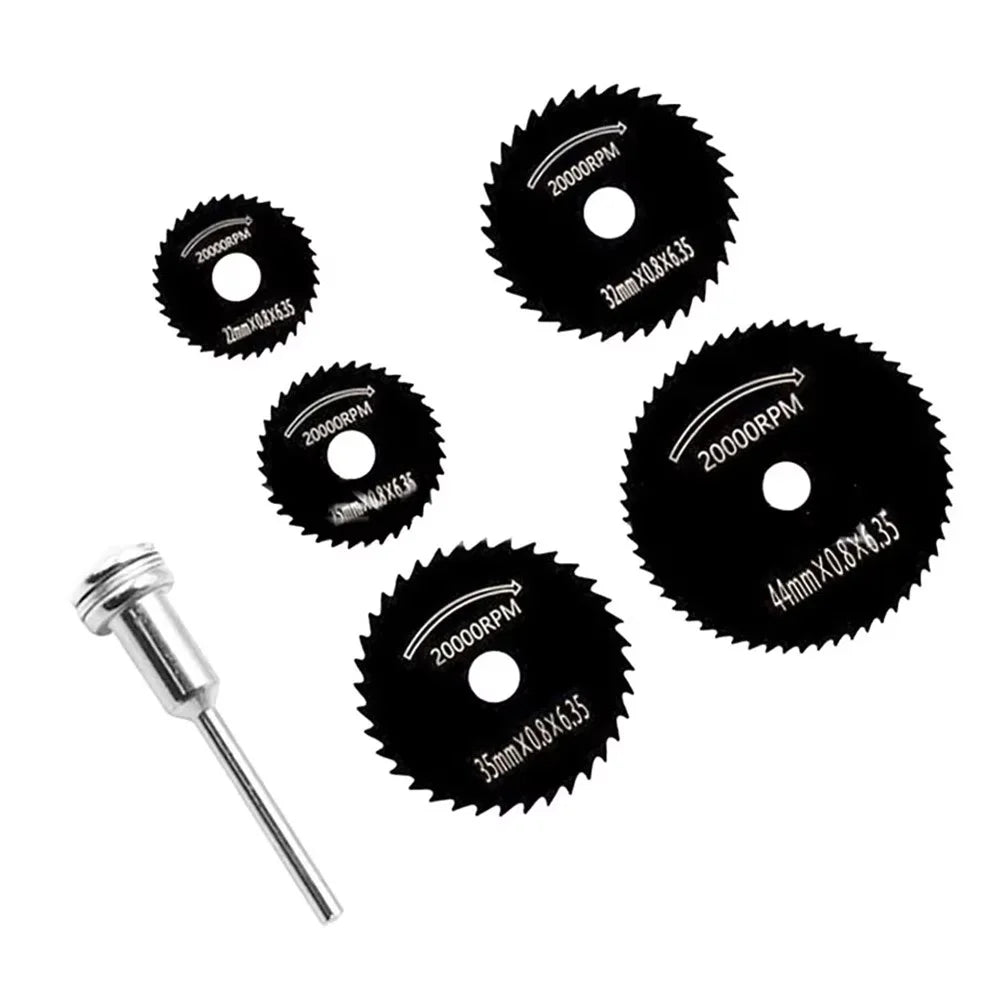 5Pcs HSS Mini Circular Saw Blades Wood Metal Cutting Electric Drill Rotary Blades with 3.17mm Connecting Rod - 2