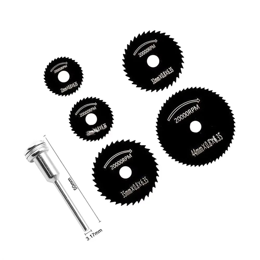 5Pcs HSS Mini Circular Saw Blades Wood Metal Cutting Electric Drill Rotary Blades with 3.17mm Connecting Rod - 4