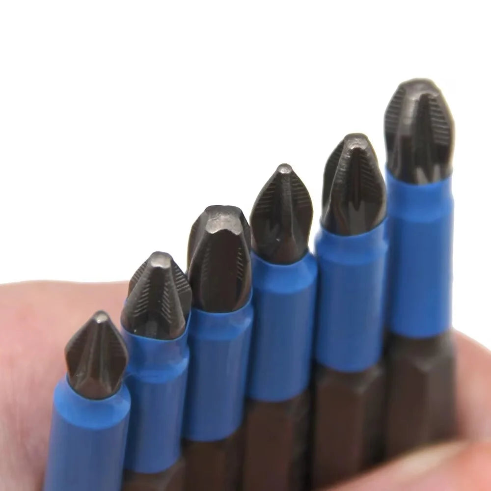 6Pcs S2 Steel Anti-Slip Screwdriver Bits PH1 / PH2 / PH3 / PZ1 / PZ2 / PZ3 Electric Screwdriver Bit Set - 4