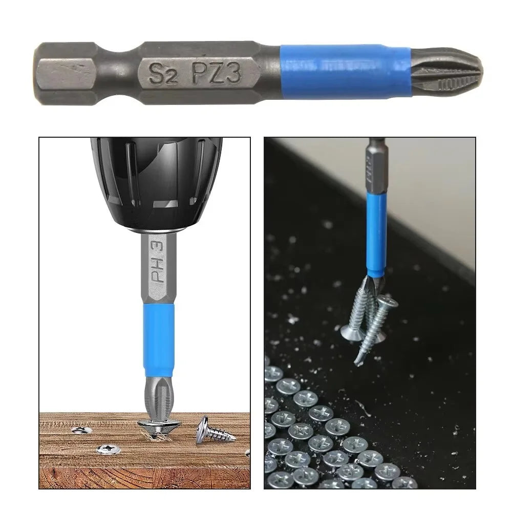 6Pcs S2 Steel Anti-Slip Screwdriver Bits PH1 / PH2 / PH3 / PZ1 / PZ2 / PZ3 Electric Screwdriver Bit Set - 5