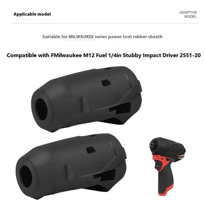 RIV-Mi-6 2Pcs For Milwaukee M12 Fuel 1 / 4 Inch Stubby Impact Driver 2551-20 Rubber Cover Protective Boot - 4